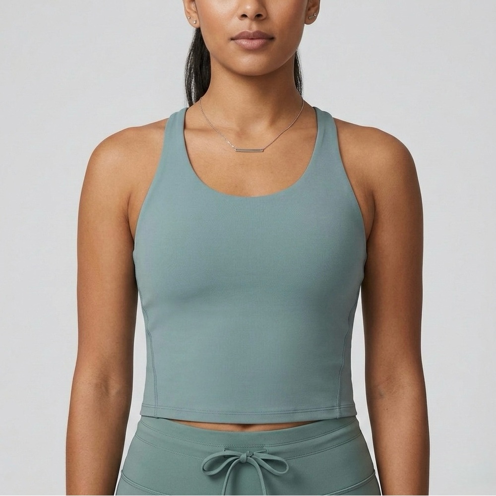 SPANX® Get Moving Contour Crossback Shelf Tank in Clover | Size M